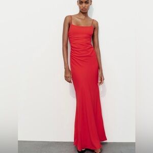 Zara Red Backless Dress